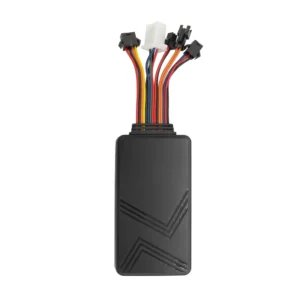 Mini GPS car tracker with built-in antenna, compact and discreet for easy installation.