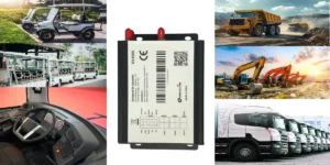 GV100S all-in-one GPS tracker and speed limiter device for commercial fleets, mining trucks, buses, and golf carts.